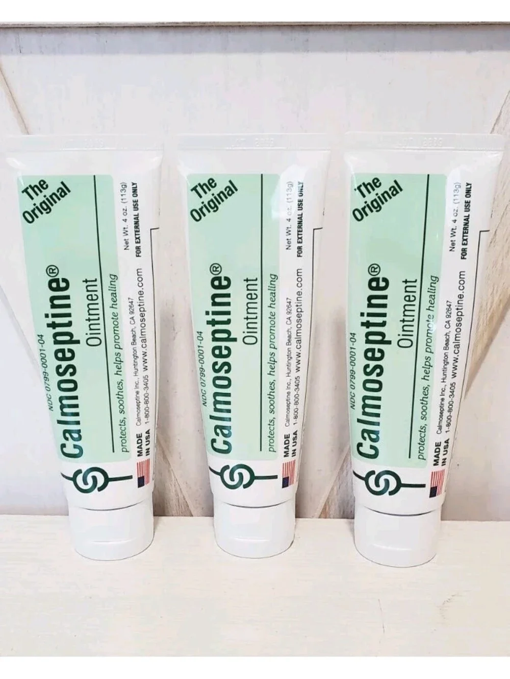 Calmoseptine Ointment Tube 4oz ( 3 pack ) Always FRESH! Made In USA